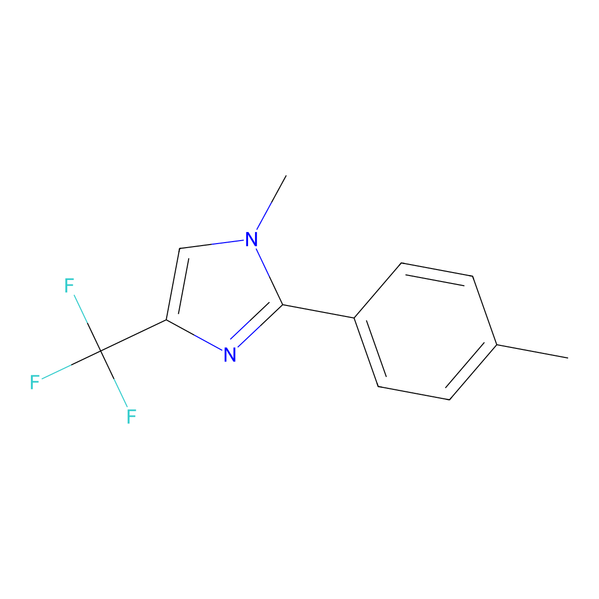 1-methyl-2-(p-tolyl)-4-(trifluoromethyl)-1H-imidazole molecular structure, CAS 1093847-24-5