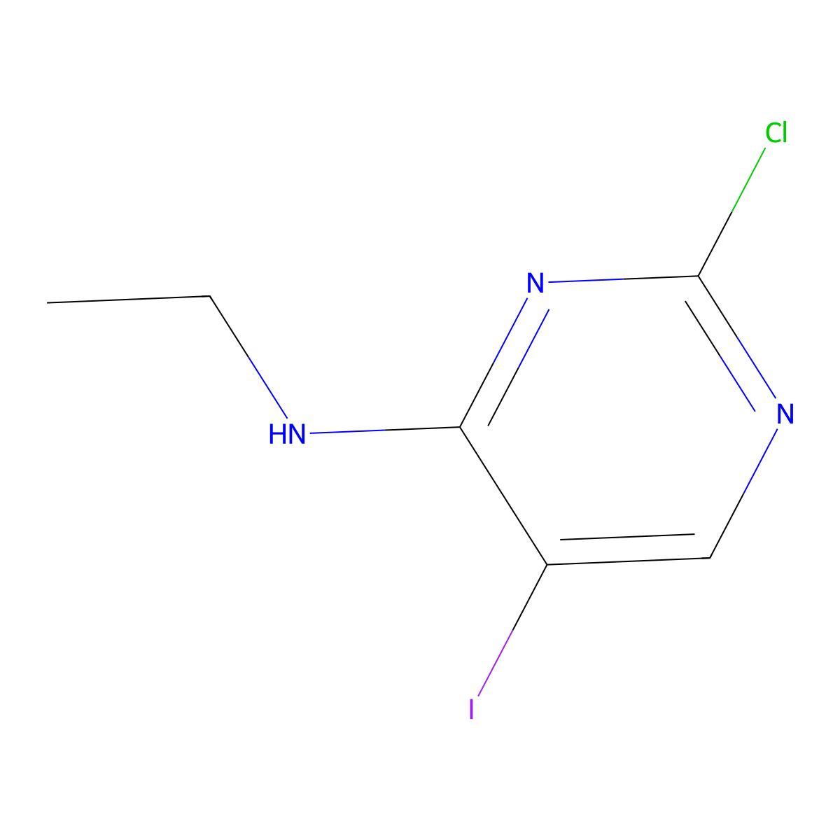 2-chloro-N-ethyl-5-iodopyrimidin-4-amine molecular structure, CAS 1093847-73-4