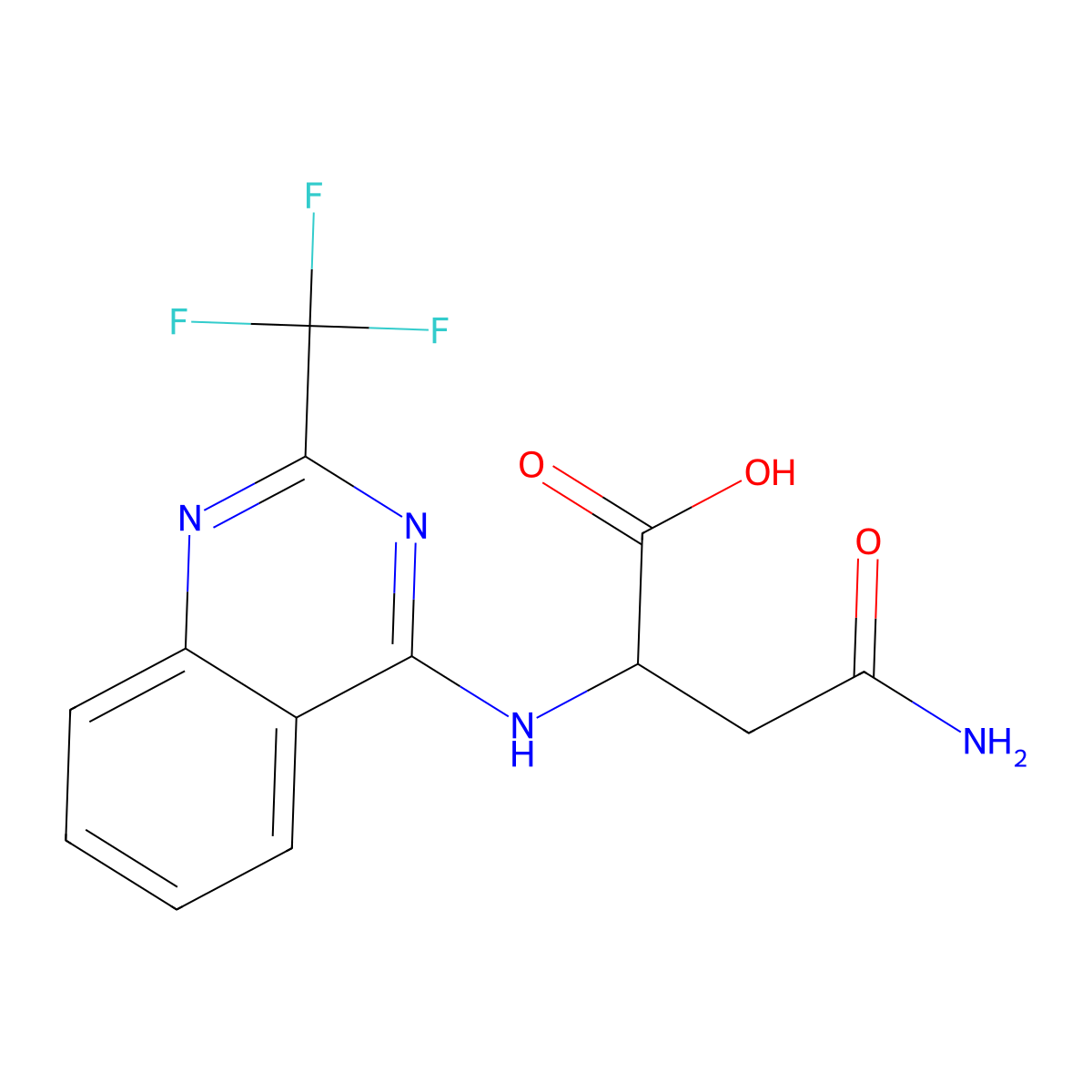 3-Carbamoyl-2-{[2-(trifluoromethyl)quinazolin-4-yl]amino}propanoic acid molecular structure, CAS 1093853-51-0
