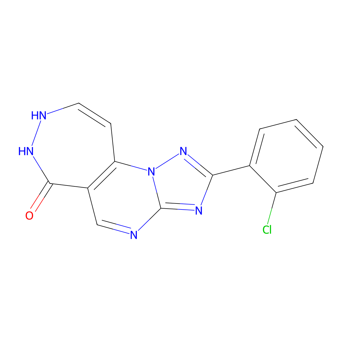 2-(2-chlorophenyl)-8H-[1,2,4]triazolo[5',1':2,3]pyrimido[5,4-d][1,2]diazepin-6-ol molecular structure, CAS 1093858-17-3