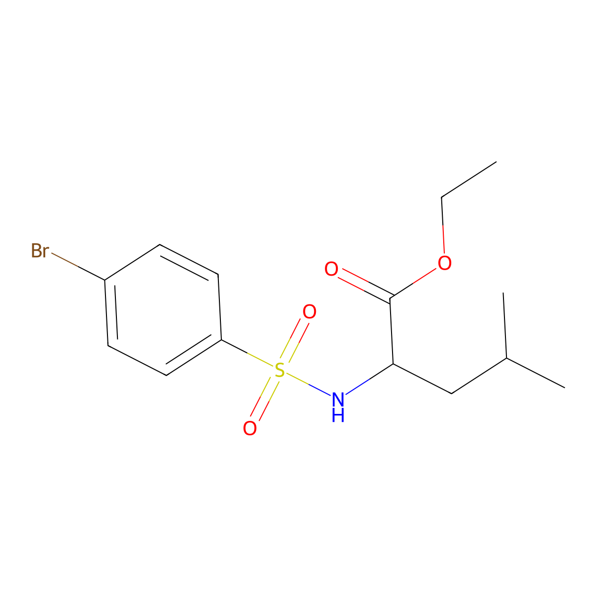 Ethyl N-[(4-bromophenyl)sulfonyl]leucinate molecular structure, CAS 1093859-06-3