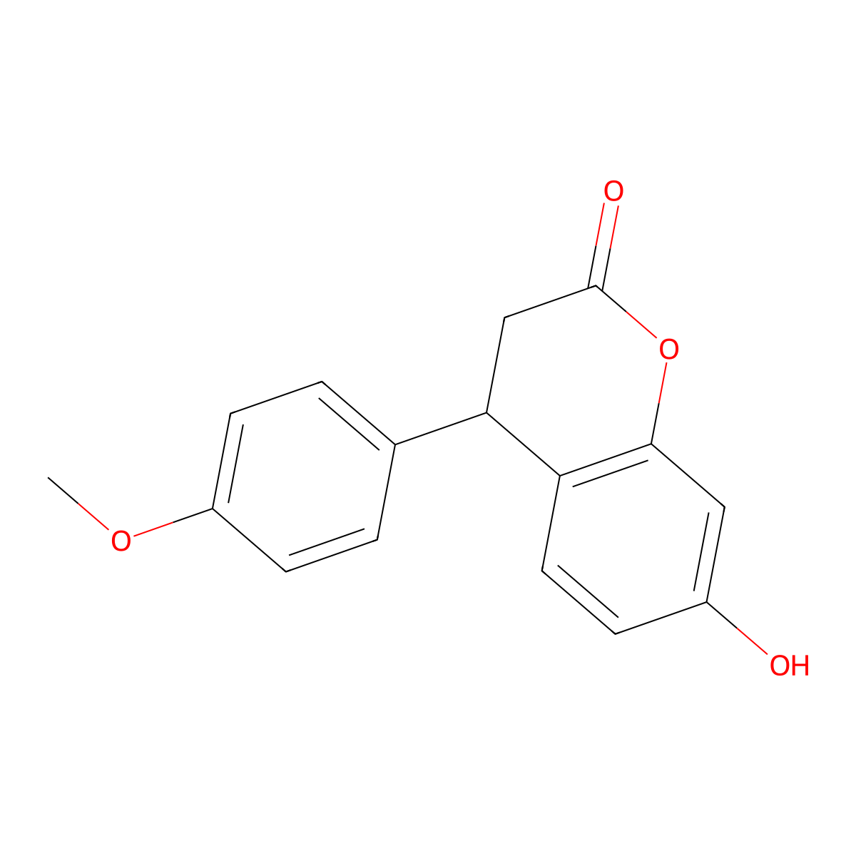 7-hydroxy-4-(4-methoxyphenyl)-3,4-dihydro-2H-1-benzopyran-2-one molecular structure, CAS 109386-28-9