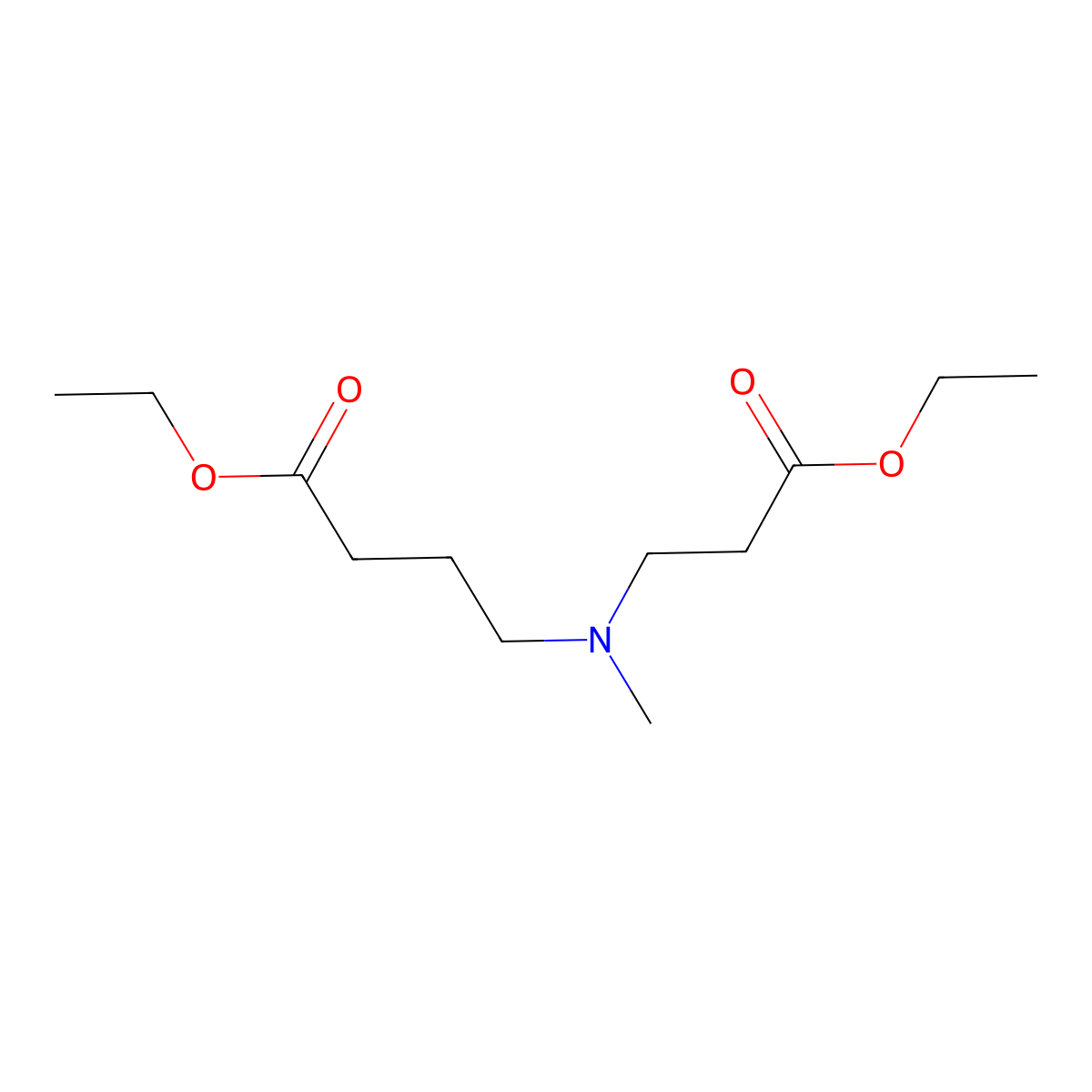 Ethyl 4-((3-ethoxy-3-oxopropyl)(methyl)amino)butanoate molecular structure, CAS 109386-70-1