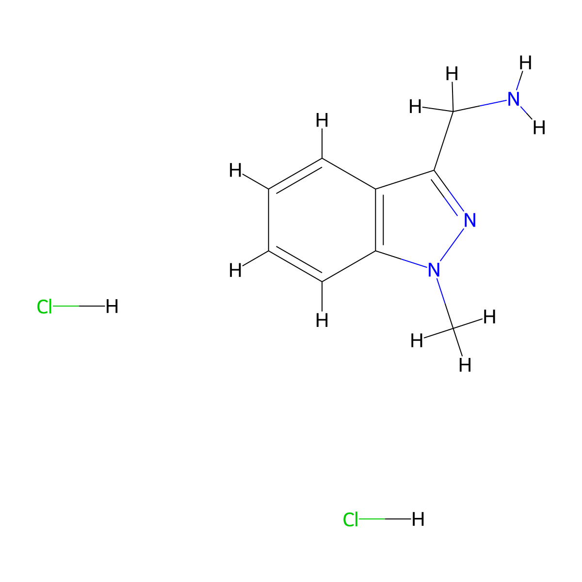(1-methyl-1H-indazol-3-yl)methanamine dihydrochloride molecular structure, CAS 1093860-45-7