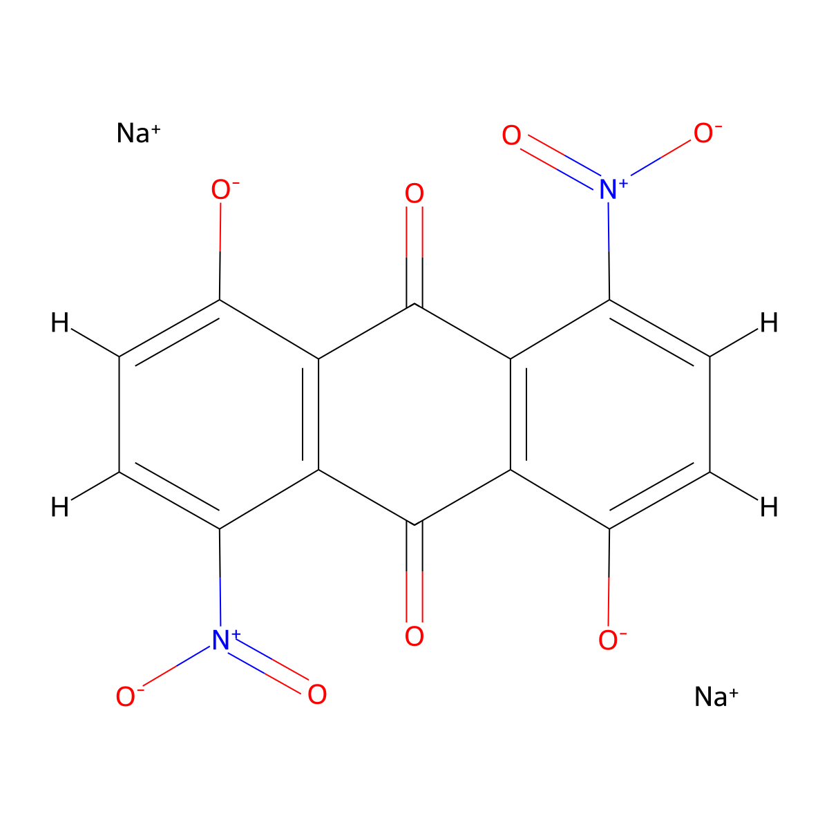 4,8-Dinitro-1,5-bis(sodiooxy)anthraquinone molecular structure, CAS 1093864-30-2