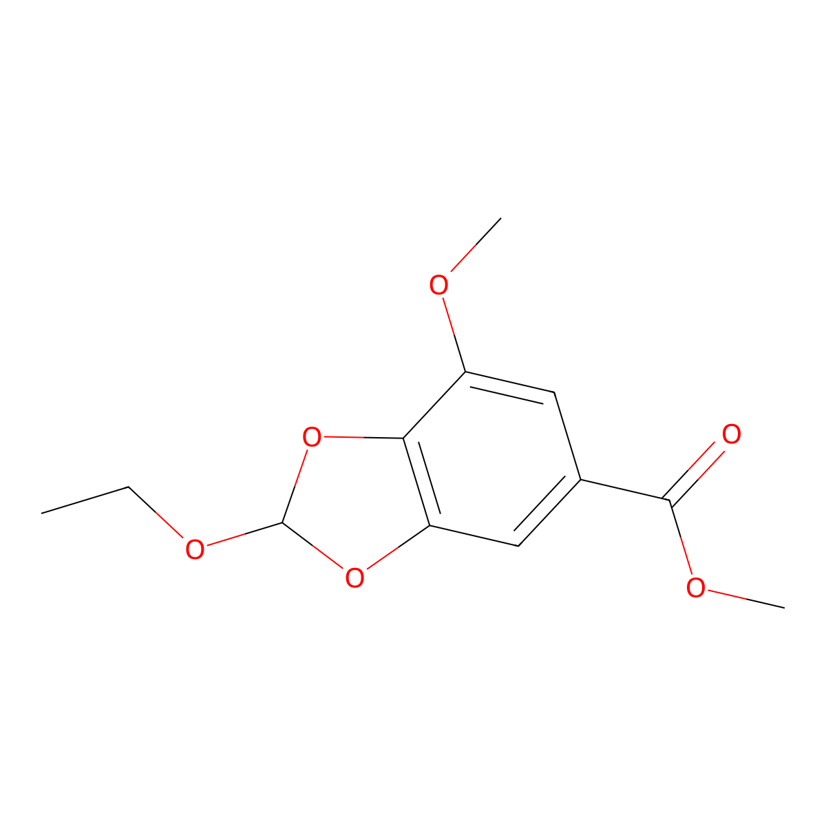 Methyl 2-ethoxy-7-methoxybenzo[d][1,3]dioxole-5-carboxylate molecular structure, CAS 1093864-55-1