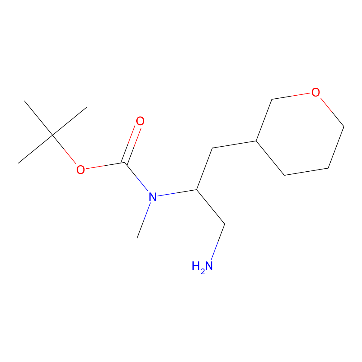 N-[(1R)-1-(Aminomethyl)-2-[(3S)-tetrahydro-2H-pyran-3-yl]ethyl]-N-methylcarbamic acid tert-butyl ester molecular structure, CAS 1093865-09-8