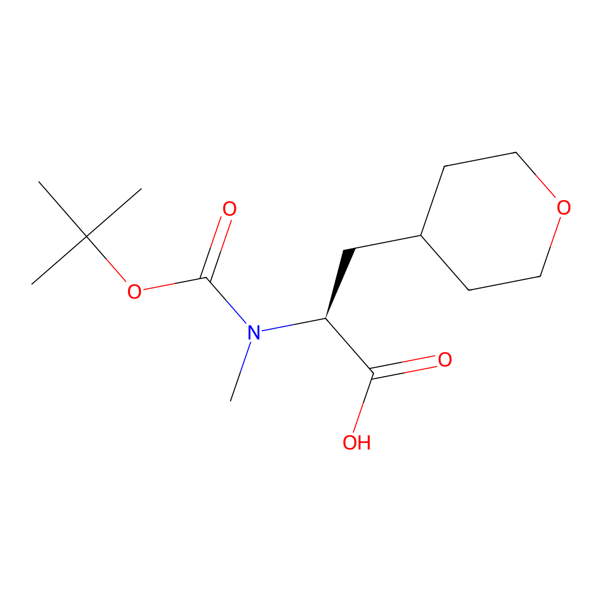 Boc-N-Me-L-Ala(tetrahydropyran-4-yl)-OH molecular structure, CAS 1093865-13-4