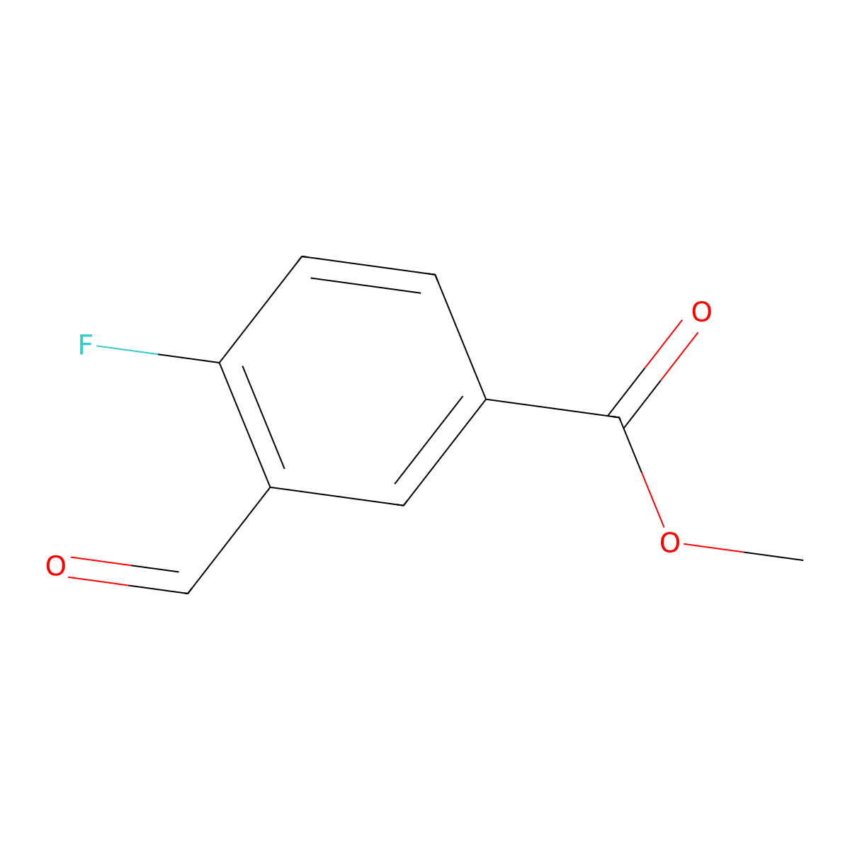 Methyl 4-fluoro-3-formylbenzoate molecular structure, CAS 1093865-65-6