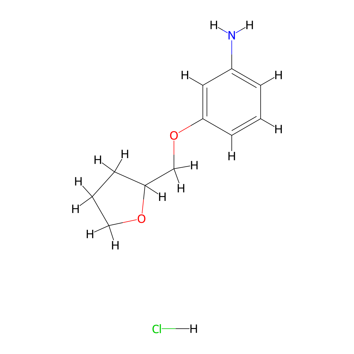 3-[(Oxolan-2-yl)methoxy]aniline hydrochloride molecular structure, CAS 1093866-53-5