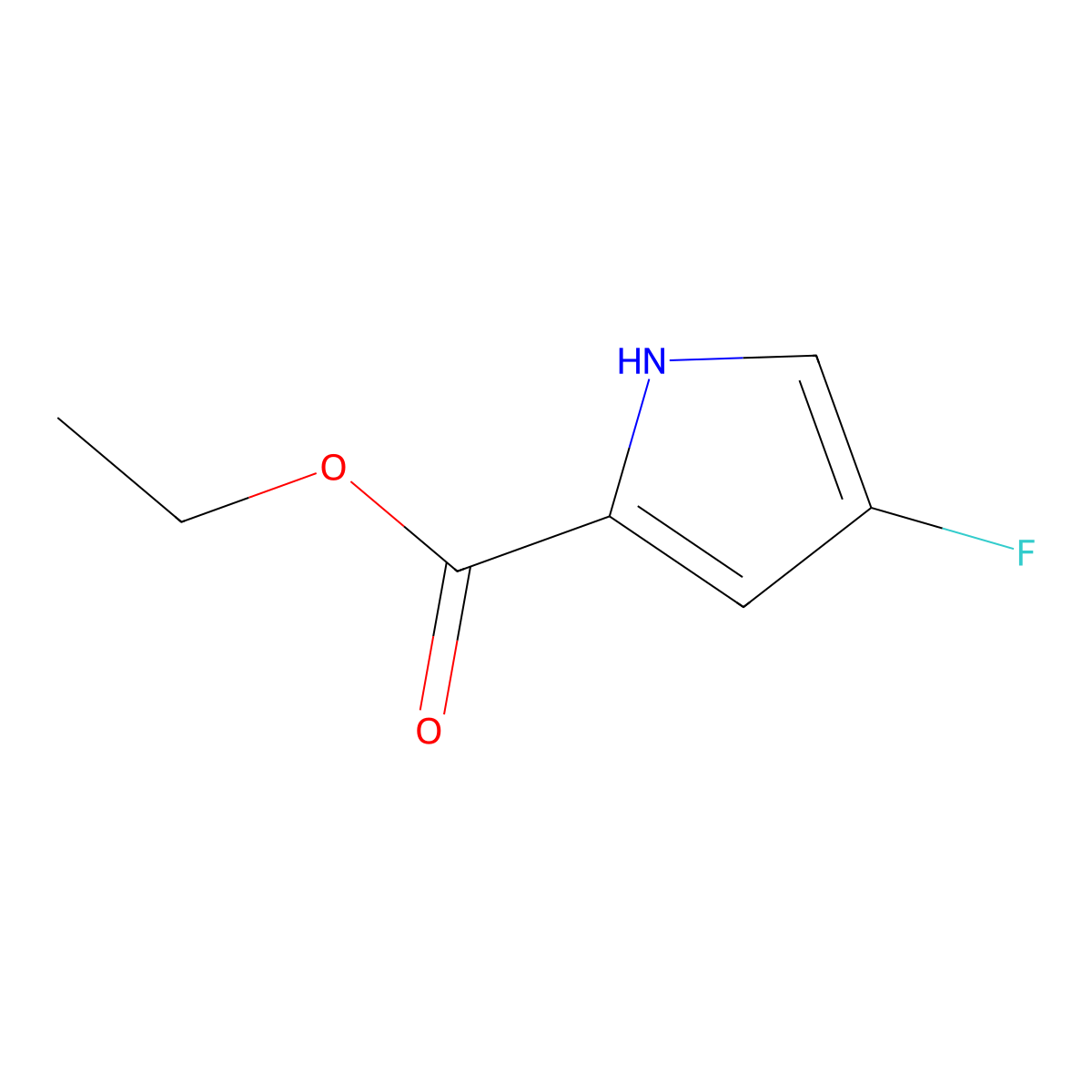 Ethyl 4-fluoro-1H-pyrrole-2-carboxylate molecular structure, CAS 1093873-80-3