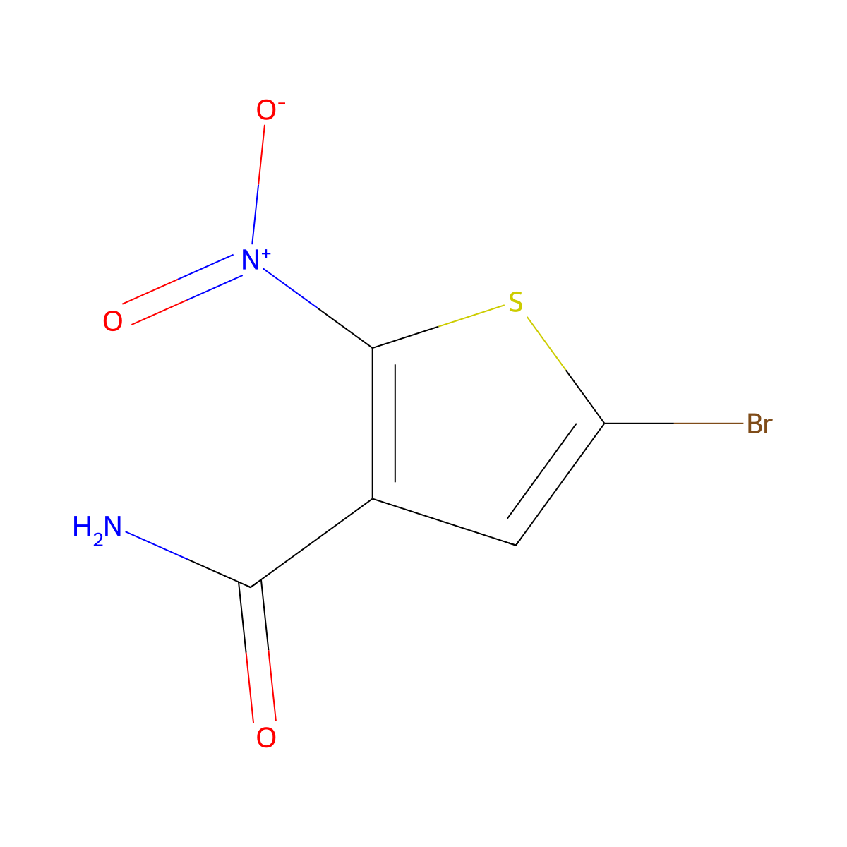 5-Bromo-2-nitrothiophene-3-carboxamide molecular structure, CAS 1093878-20-6