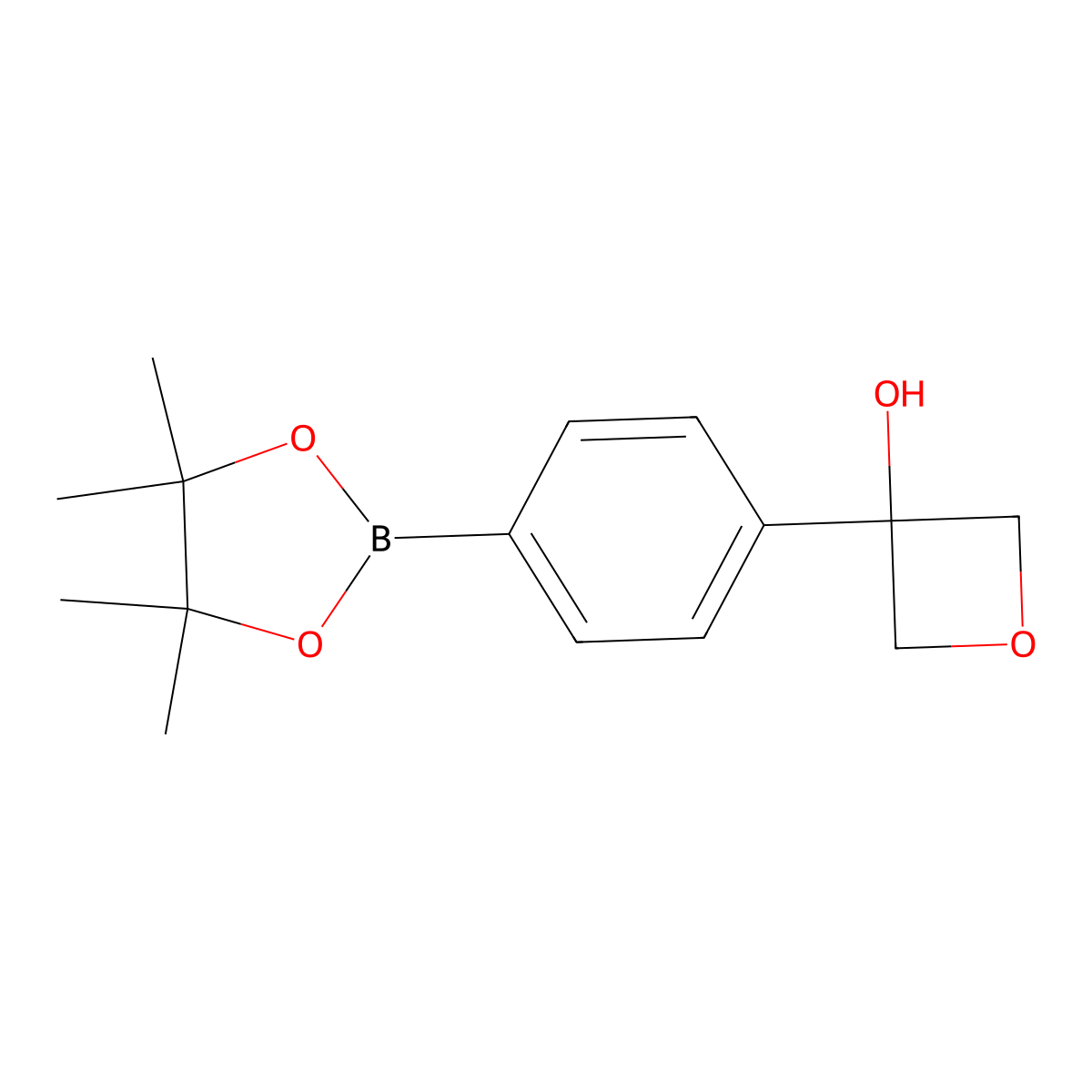 3-[4-(4,4,5,5-Tetramethyl-1,3,2-dioxaborolan-2-yl)phenyl]oxetan-3-ol molecular structure, CAS 1093878-29-5