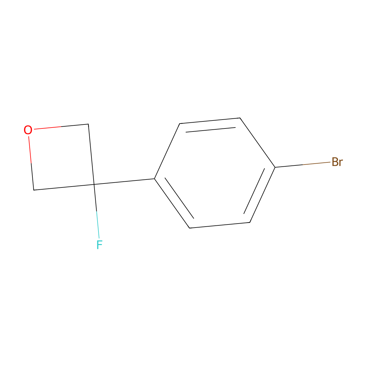 3-(4-Bromophenyl)-3-fluorooxetane molecular structure, CAS 1093878-33-1