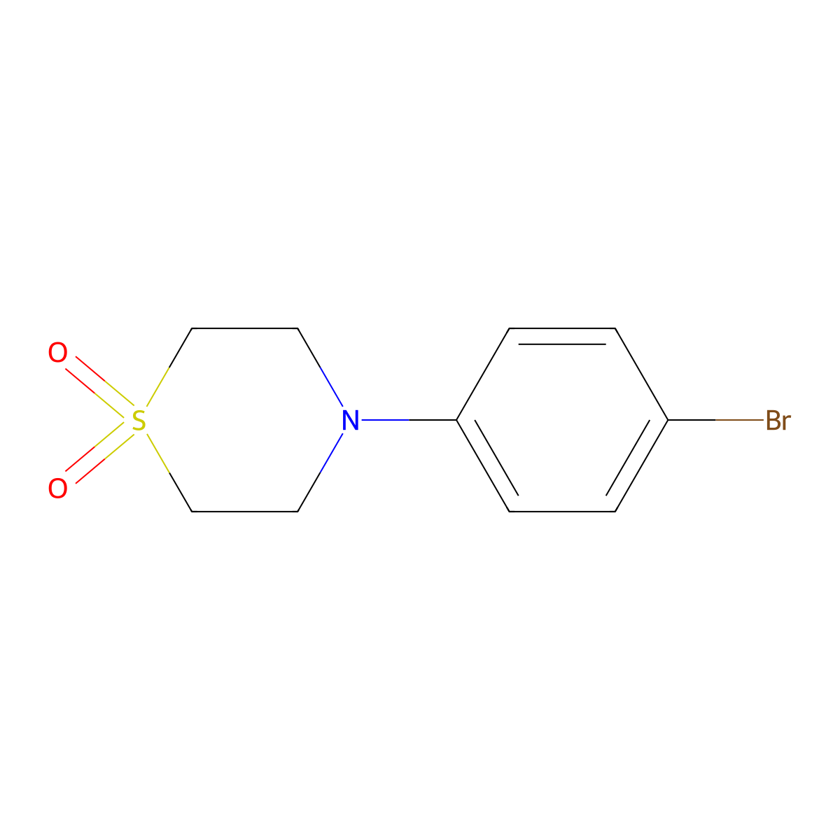4-(4-Bromophenyl)-1lambda~6~,4-thiazinane-1,1-dione molecular structure, CAS 1093878-42-2