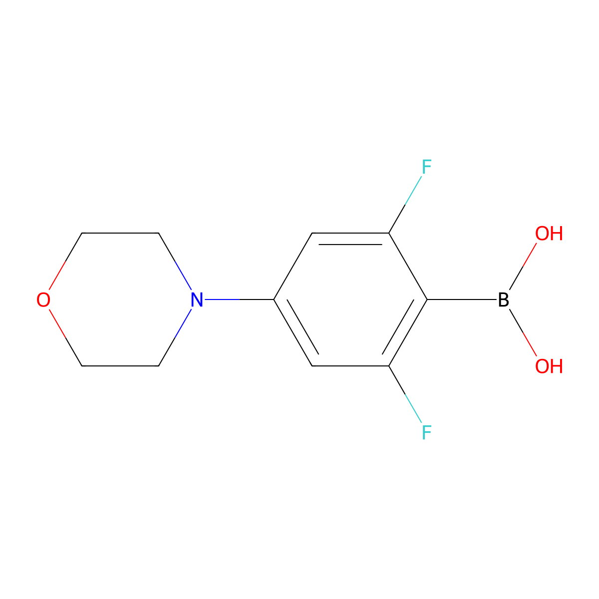 2,6-Difluoro-4-morpholin-4-yl-phenyl boronic acid molecular structure, CAS 1093878-46-6