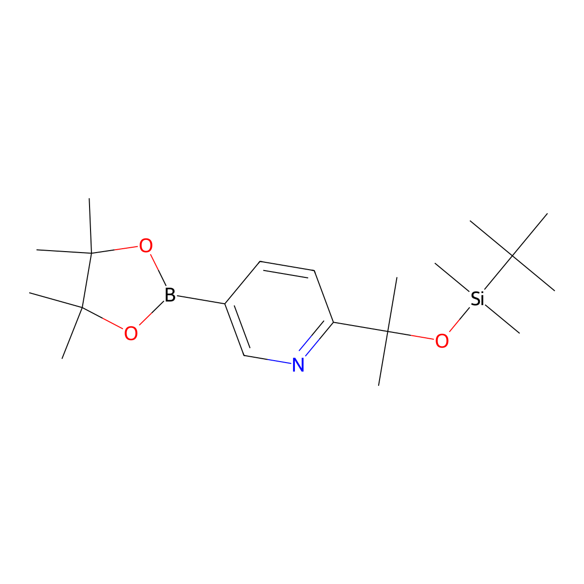 6-(2-((tert-Butyldimethylsilyl)oxy)propan-2-yl)pyridine-3-boronic acid pinacol ester molecular structure, CAS 1093878-52-4