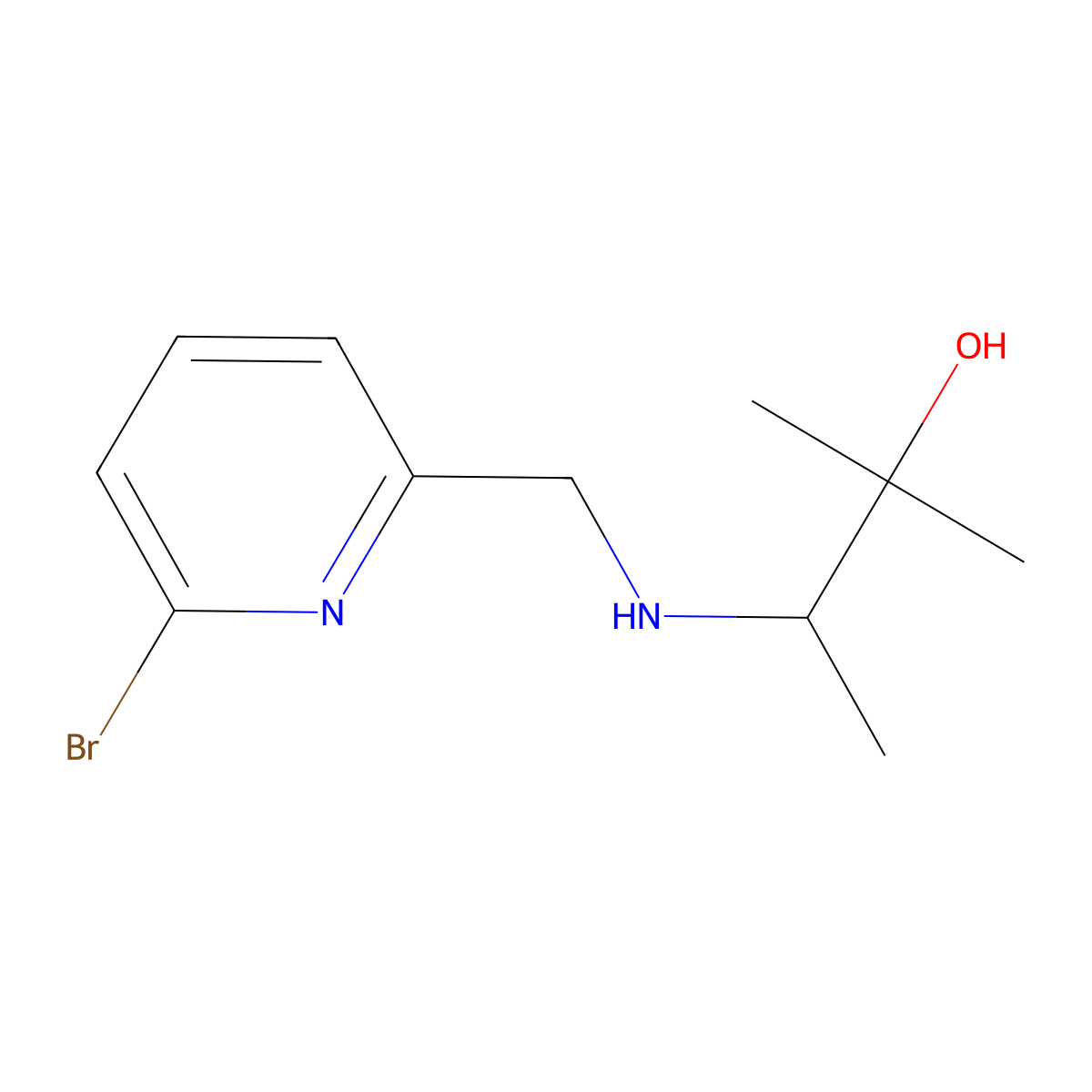 3-{[(6-Bromopyridin-2-yl)methyl]amino}-2-methylbutan-2-ol molecular structure, CAS 1093878-95-5