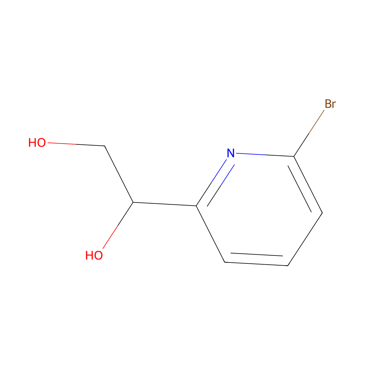 1-(6-Bromopyridin-2-yl)ethane-1,2-diol molecular structure, CAS 1093879-16-3
