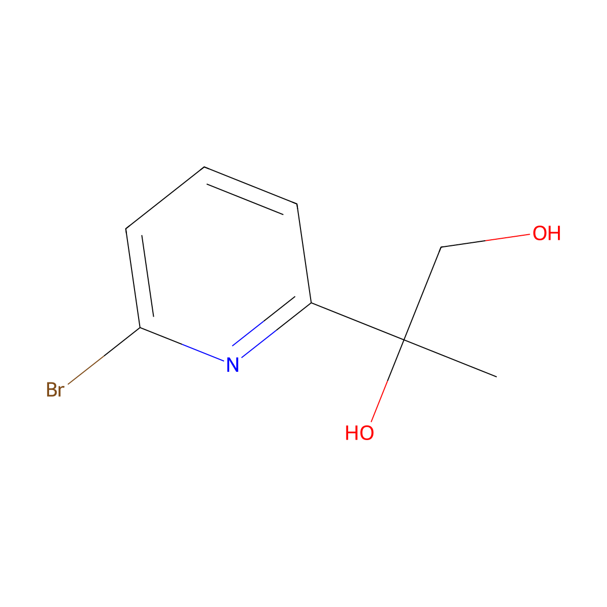 2-(6-Bromopyridin-2-yl)propane-1,2-diol molecular structure, CAS 1093879-17-4