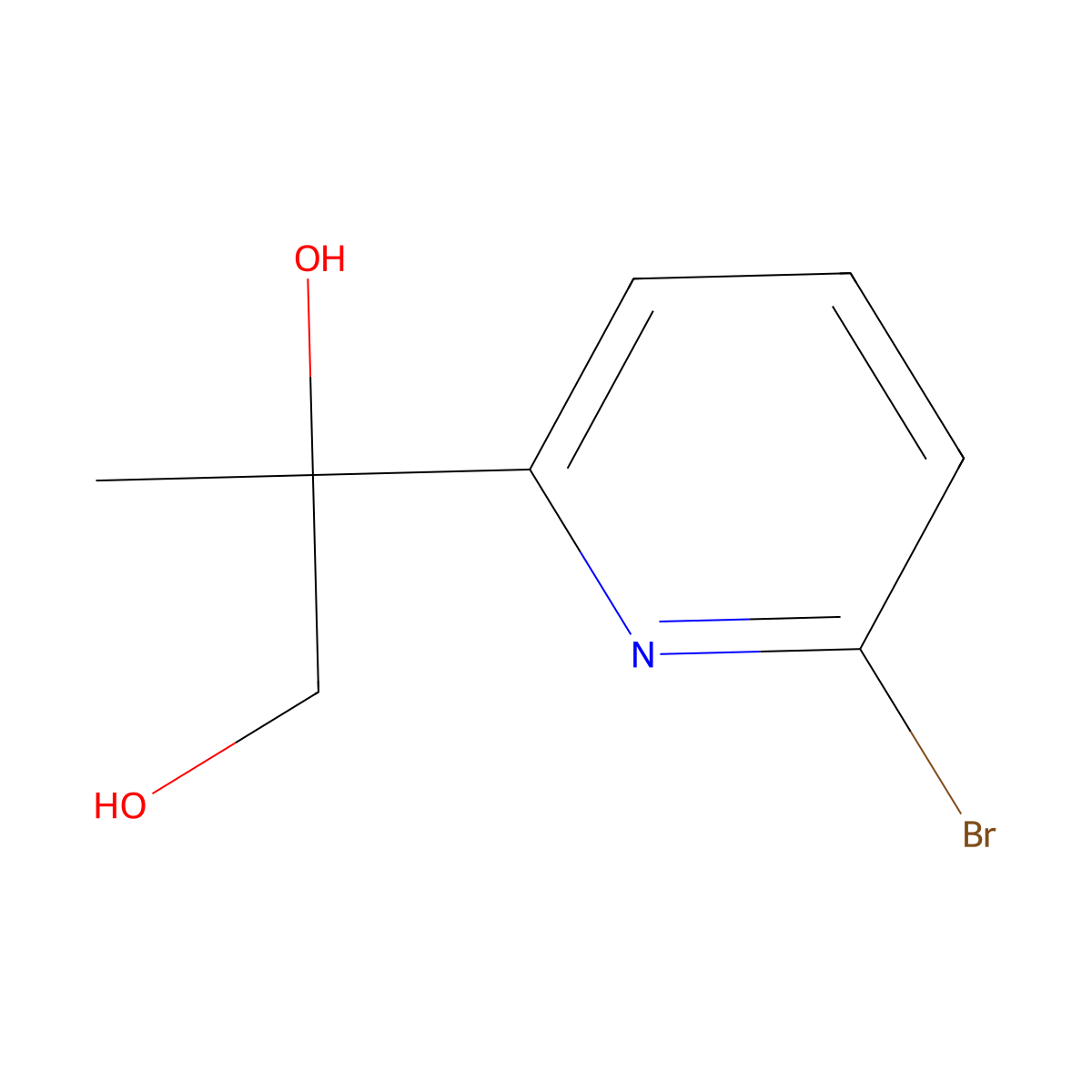 2-(6-Bromopyridin-2-yl)propane-1,2-diol molecular structure, CAS 1093879-17-4
