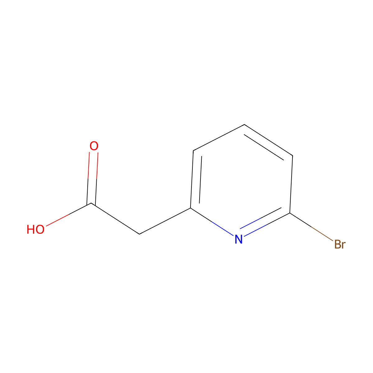 2-(6-Bromopyridin-2-yl)acetic acid molecular structure, CAS 1093879-46-9