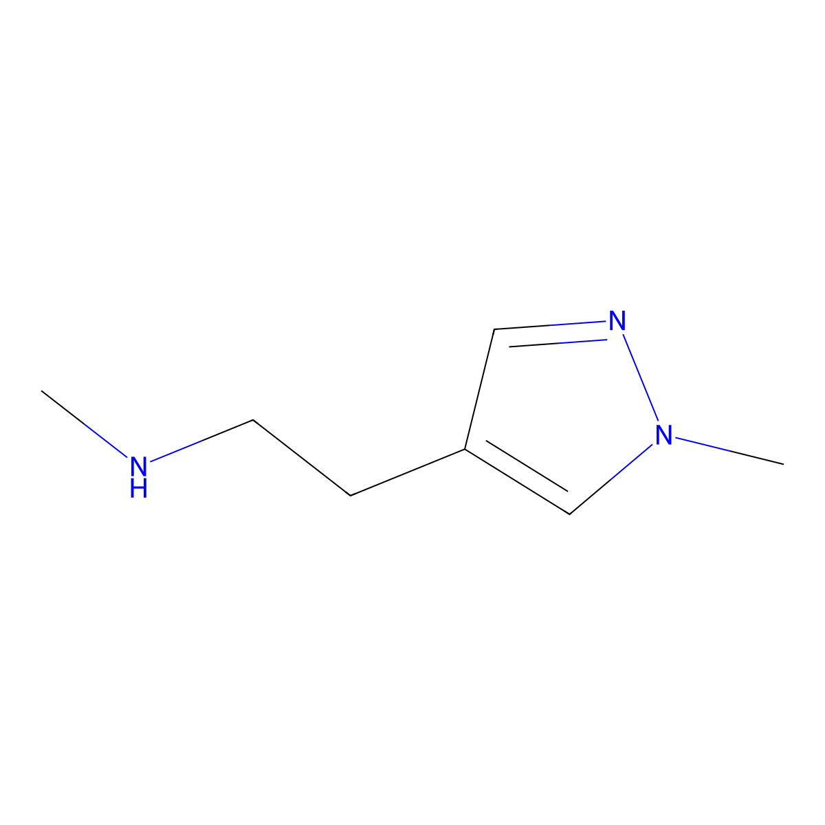 N-Methyl-2-(1-methyl-1H-pyrazol-4-yl)ethan-1-amine molecular structure, CAS 1093879-63-0