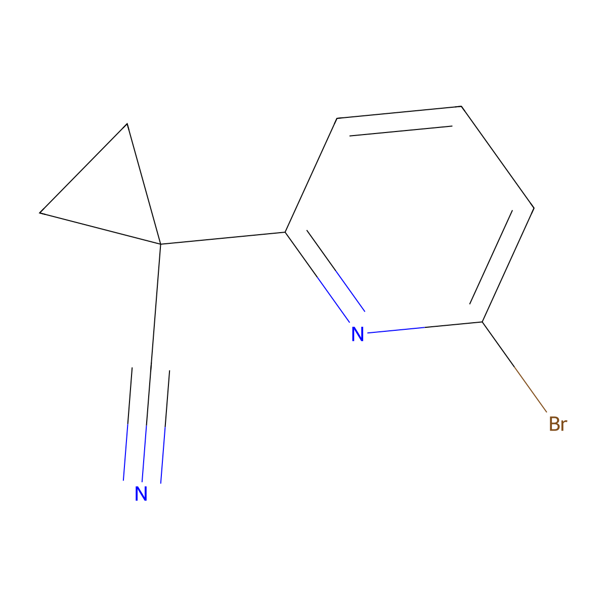 1-(6-Bromopyridin-2-YL)cyclopropanecarbonitrile molecular structure, CAS 1093879-77-6