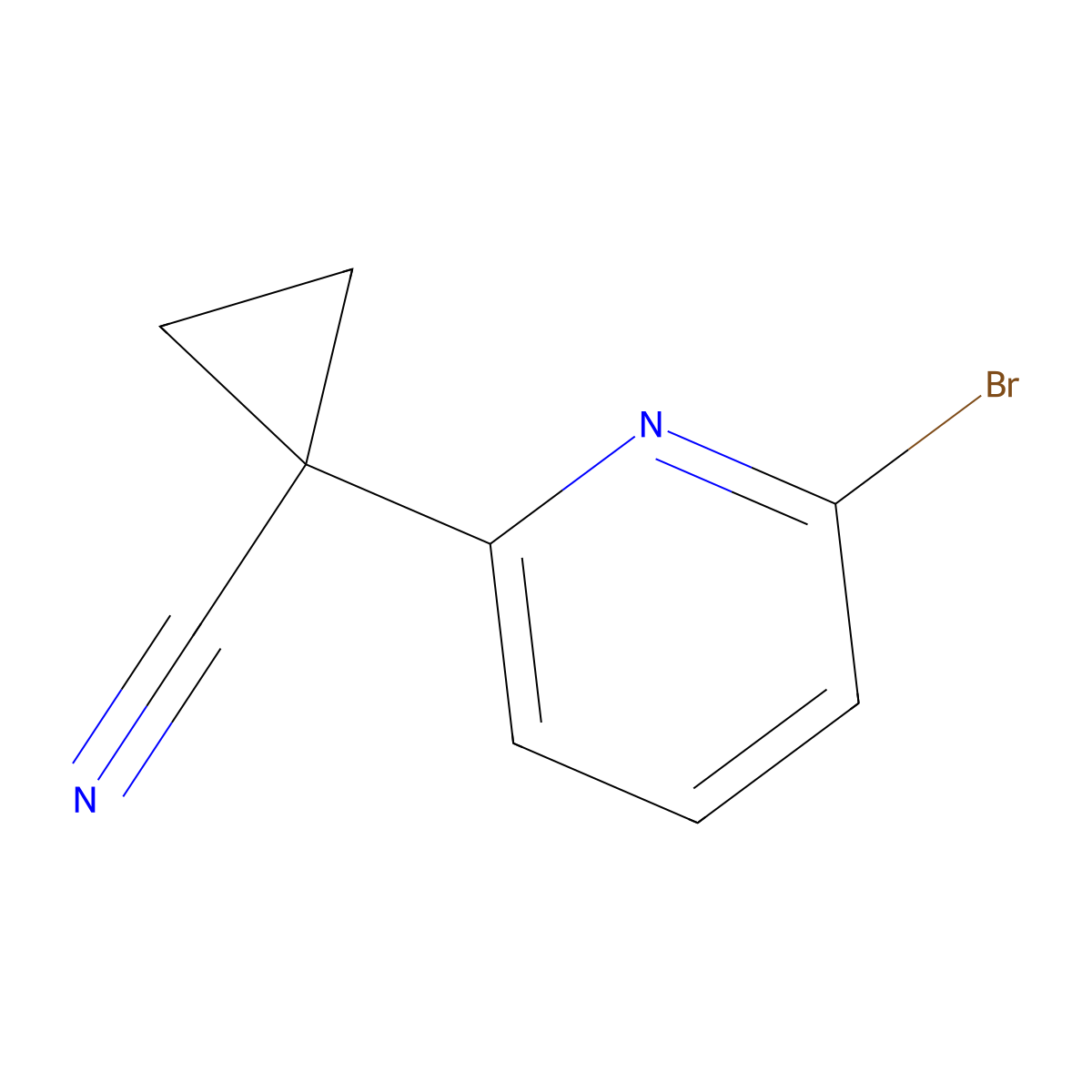 1-(6-Bromopyridin-2-YL)cyclopropanecarbonitrile molecular structure, CAS 1093879-77-6