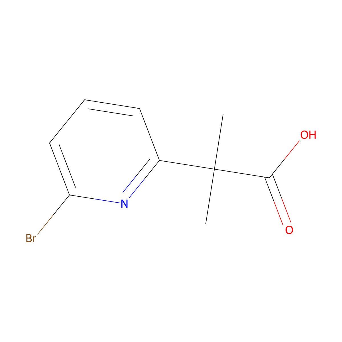 2-(6-Bromopyridin-2-yl)-2-methylpropanoic acid molecular structure, CAS 1093879-79-8