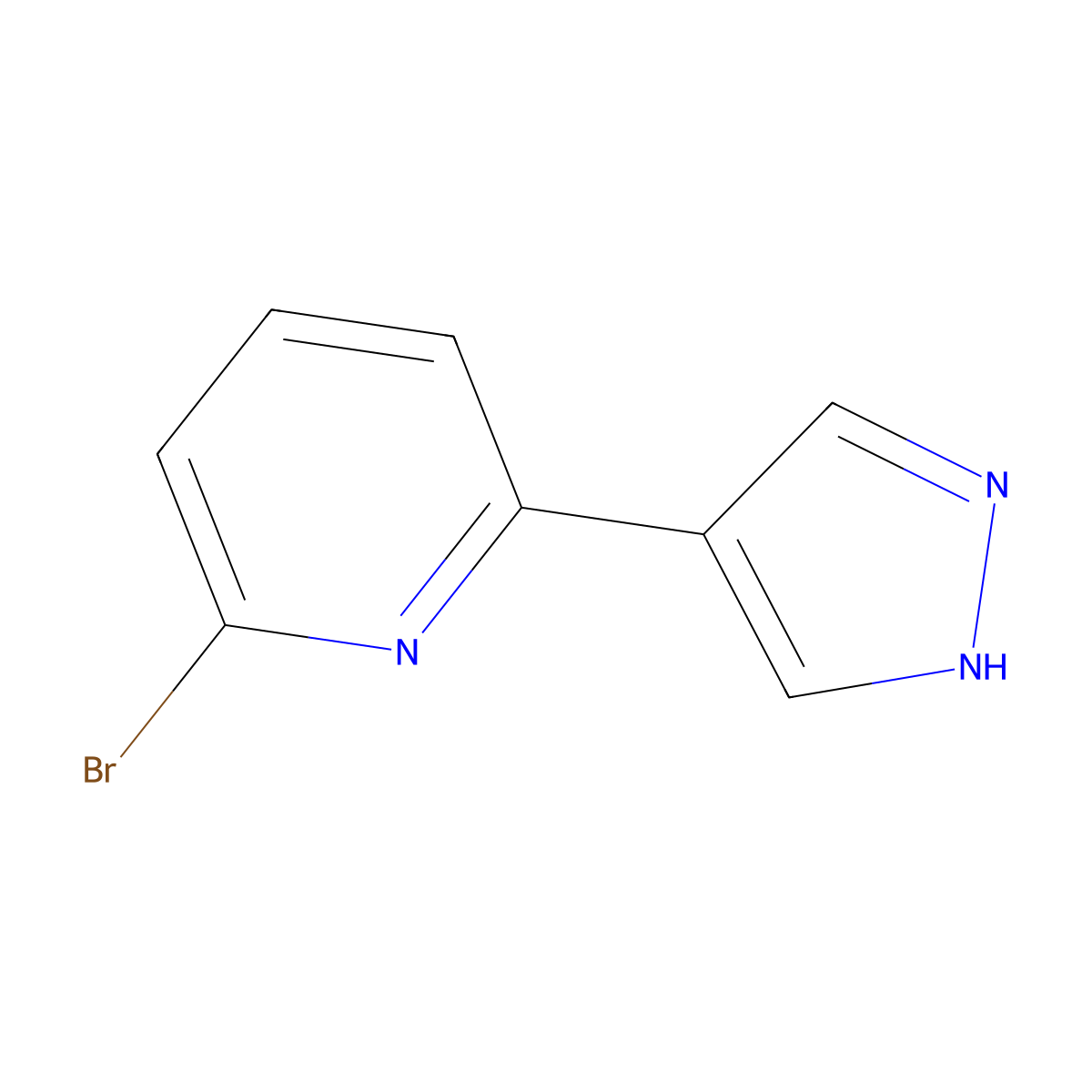 2-bromo-6-(1H-pyrazol-4-yl)pyridine molecular structure, CAS 1093879-85-6