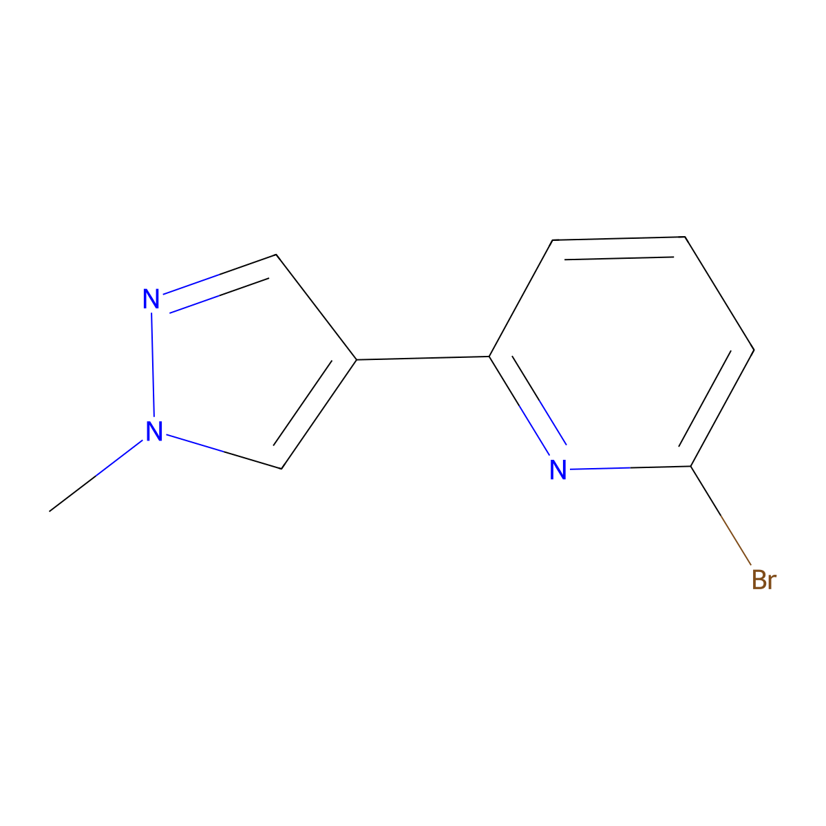2-bromo-6-(1-methyl-1H-pyrazol-4-yl)pyridine molecular structure, CAS 1093879-86-7