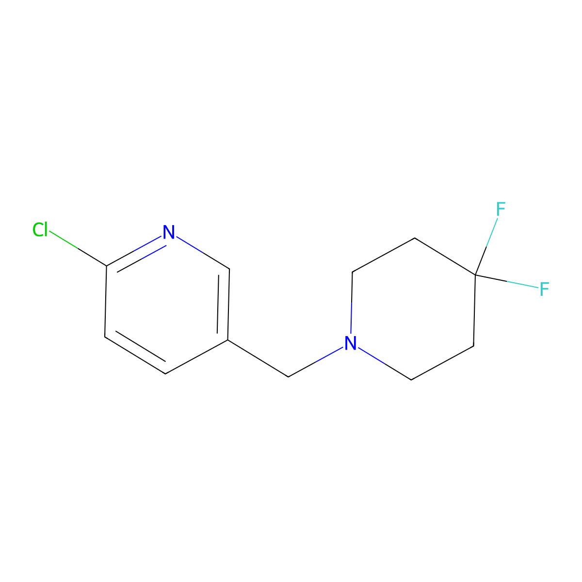 2-Chloro-5-[(4,4-difluoropiperidin-1-yl)methyl]pyridine molecular structure, CAS 1093879-90-3