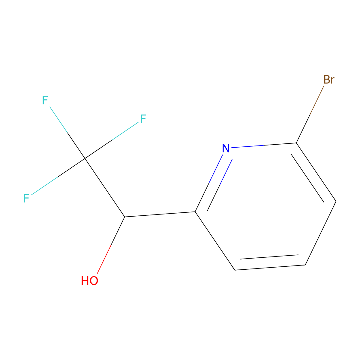 1-(6-Bromopyridin-2-yl)-2,2,2-trifluoroethan-1-ol molecular structure, CAS 1093880-21-7