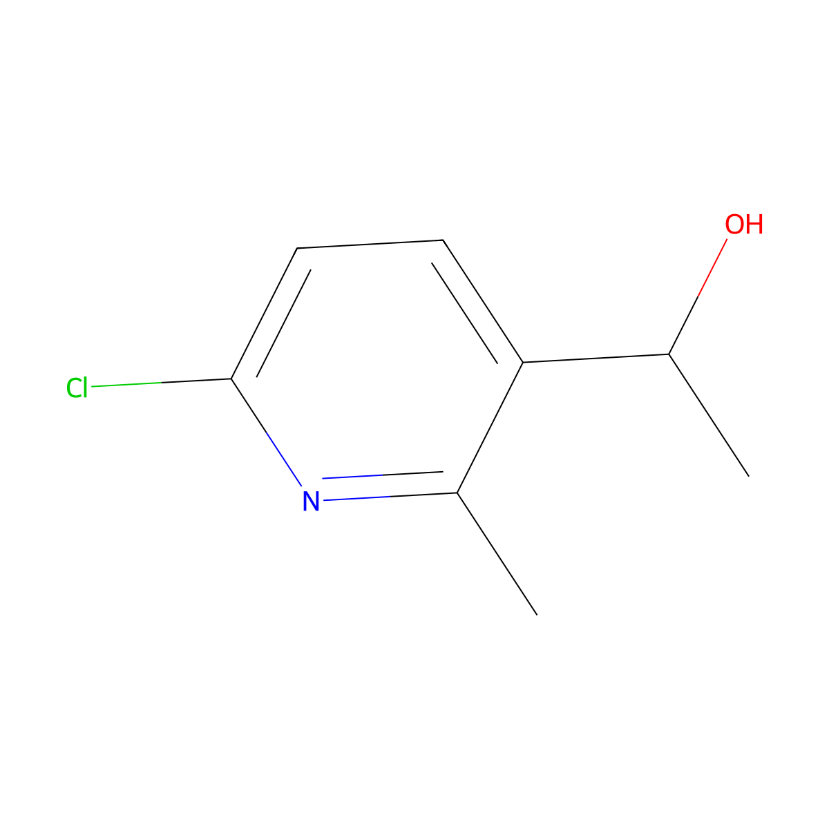 1-(6-Chloro-2-methylpyridin-3-yl)ethanol molecular structure, CAS 1093880-33-1