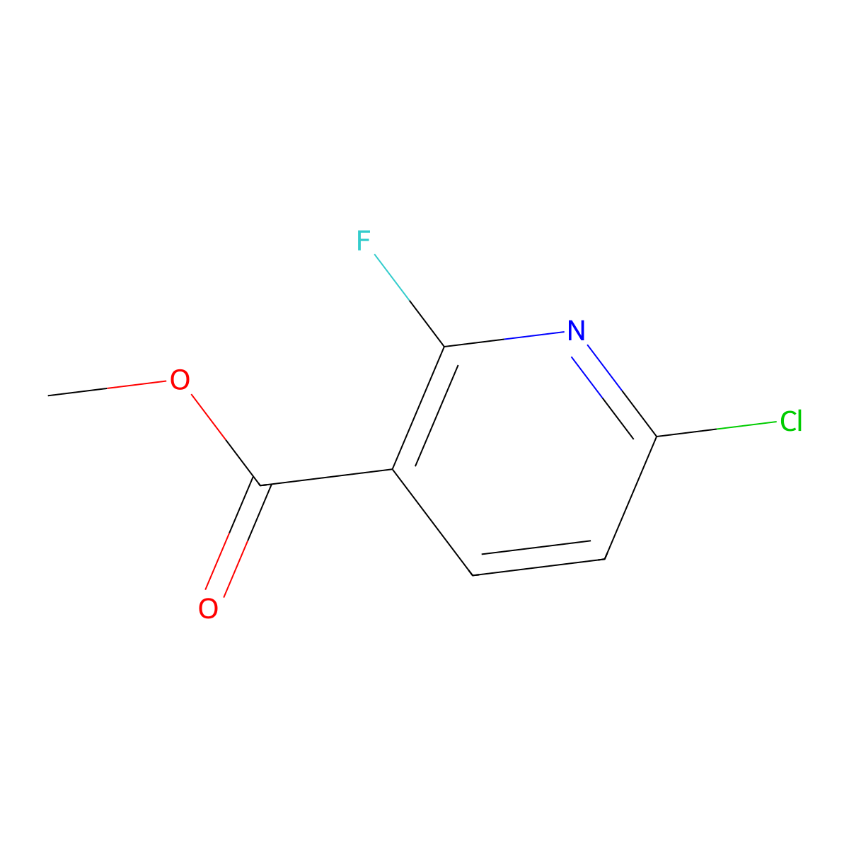 Methyl 6-chloro-2-fluoronicotinate molecular structure, CAS 1093880-34-2