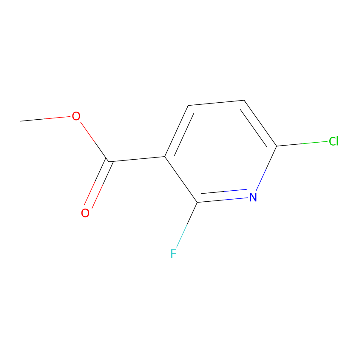 Methyl 6-chloro-2-fluoronicotinate molecular structure, CAS 1093880-34-2