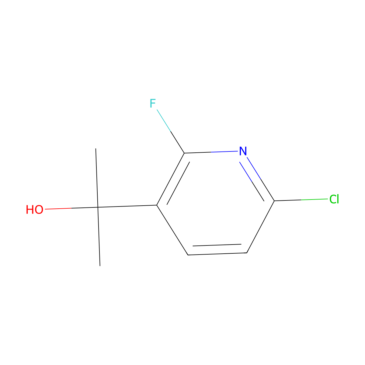 2-(6-Chloro-2-fluoropyridin-3-yl)propan-2-ol molecular structure, CAS 1093880-35-3
