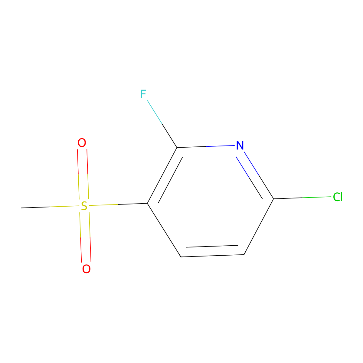 6-Chloro-2-fluoro-3-methanesulfonyl-pyridine molecular structure, CAS 1093880-36-4
