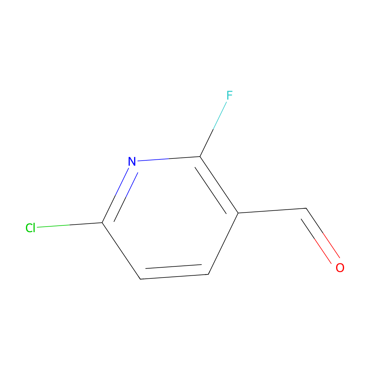 6-Chloro-2-fluoronicotinaldehyde molecular structure, CAS 1093880-37-5