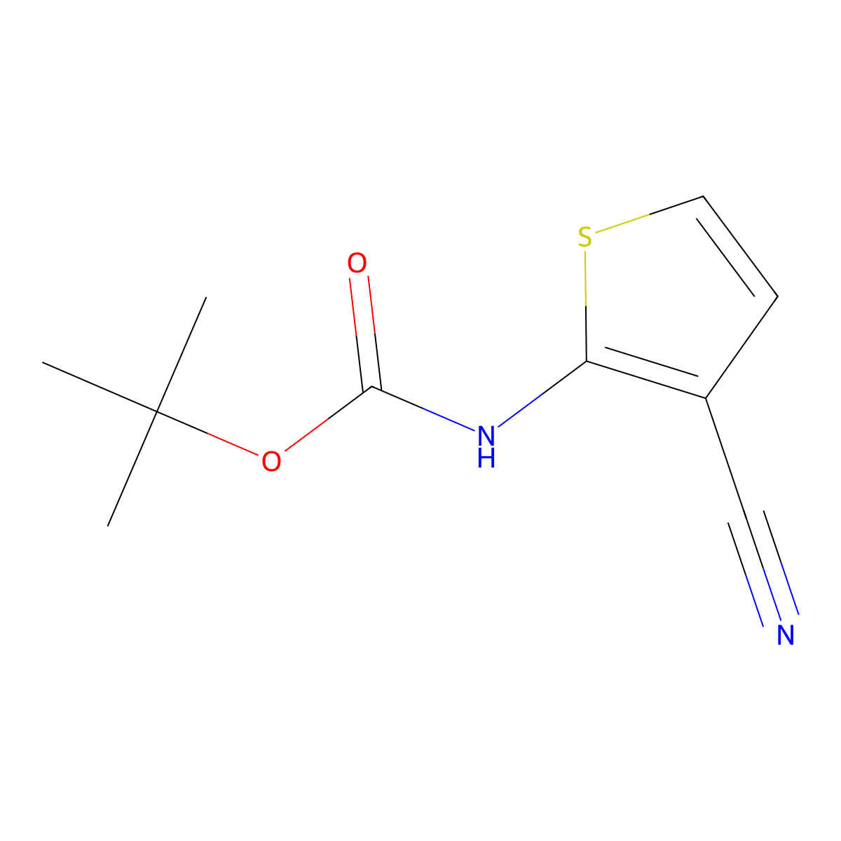 tert-butyl N-(3-cyanothiophen-2-yl)carbamate molecular structure, CAS 1093881-16-3