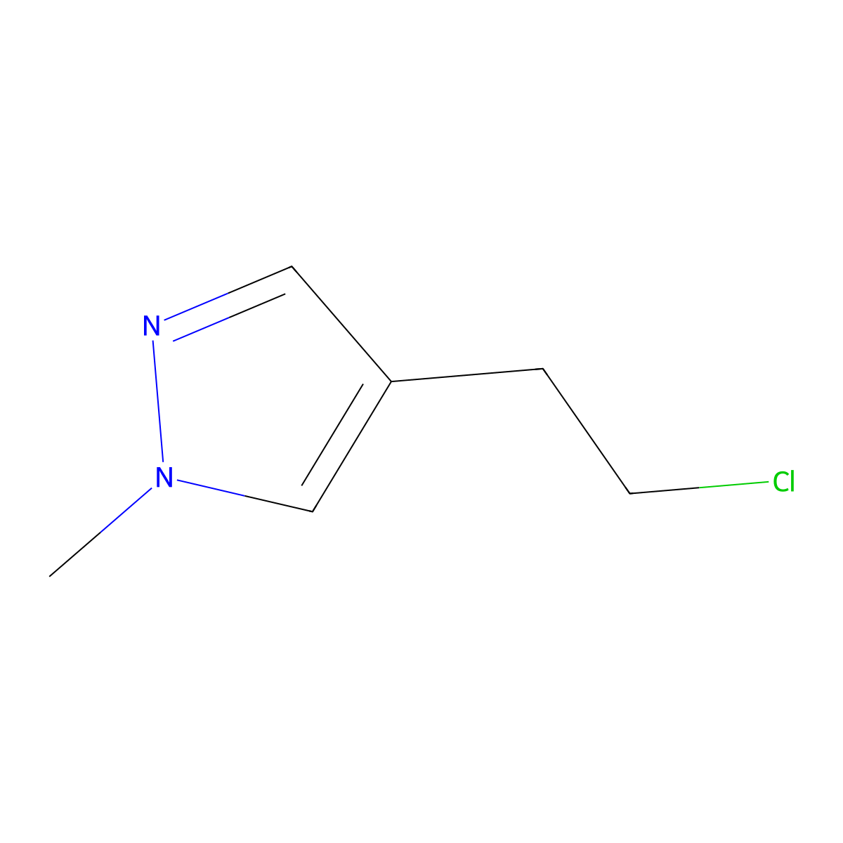 4-(2-chloroethyl)-1-methyl-1H-pyrazole molecular structure, CAS 1093881-63-0