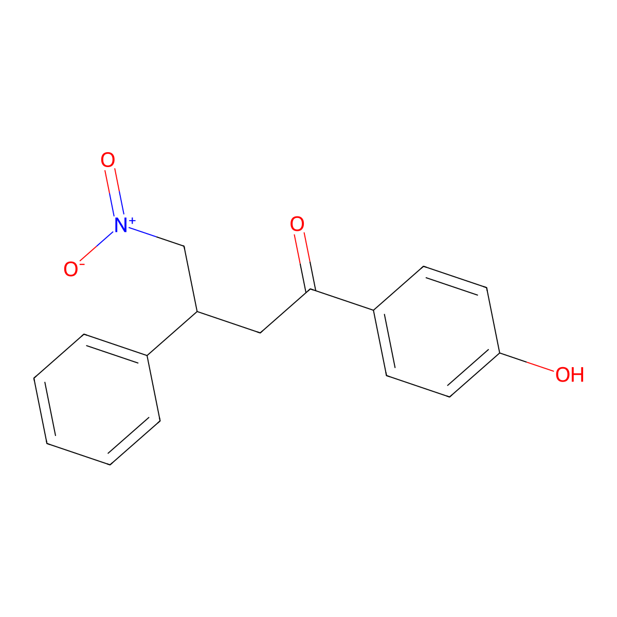 1-(4-Hydroxyphenyl)-4-nitro-3-phenylbutan-1-one molecular structure, CAS 1093881-86-7