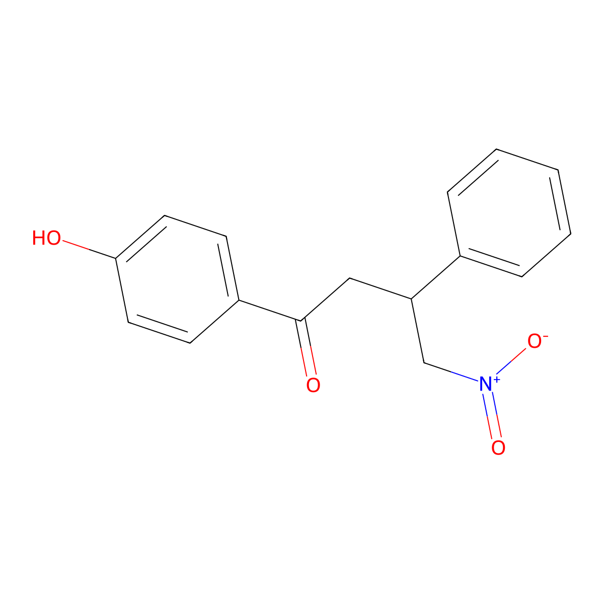 1-(4-Hydroxyphenyl)-4-nitro-3-phenylbutan-1-one molecular structure, CAS 1093881-86-7