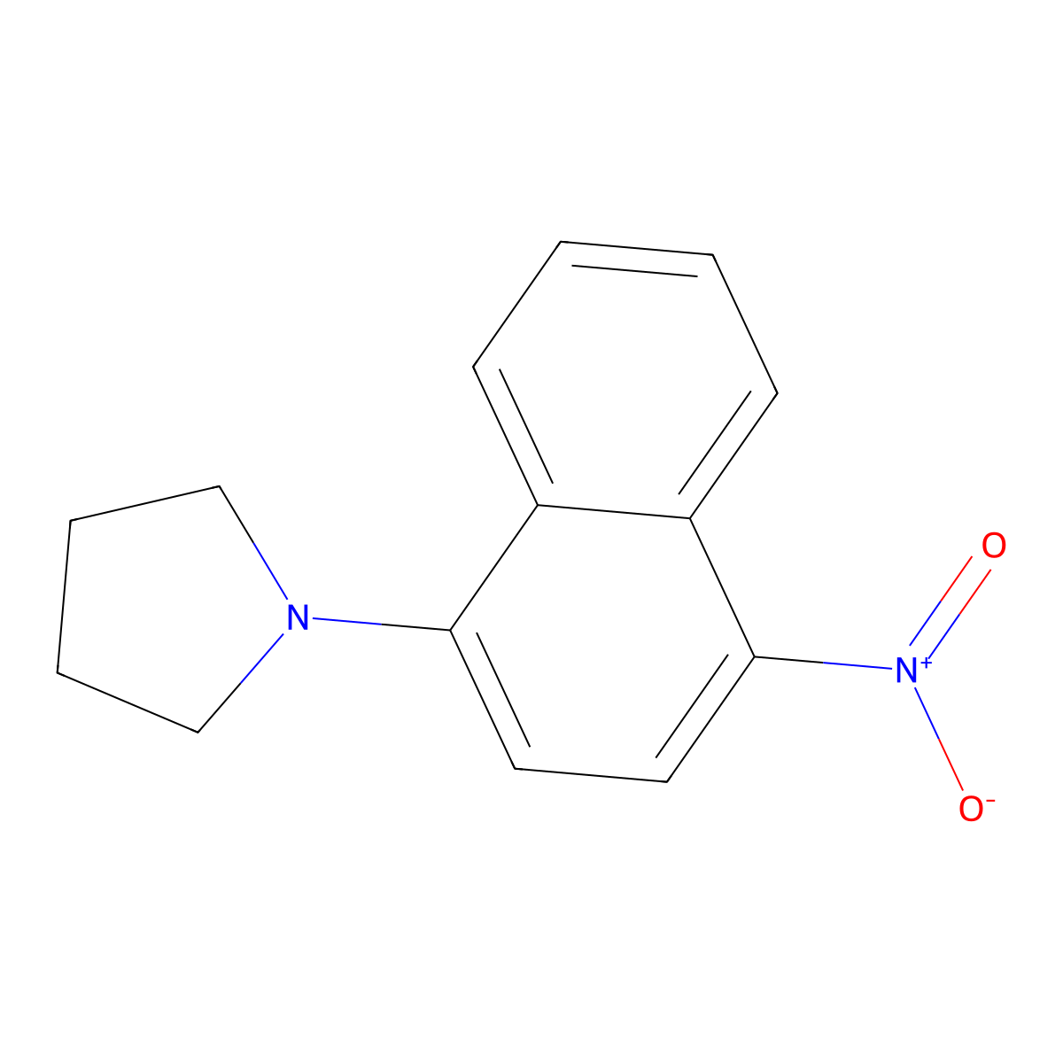 Pyrrolidine, 1-(4-nitro-1-naphthalenyl)- molecular structure, CAS 109392-88-3