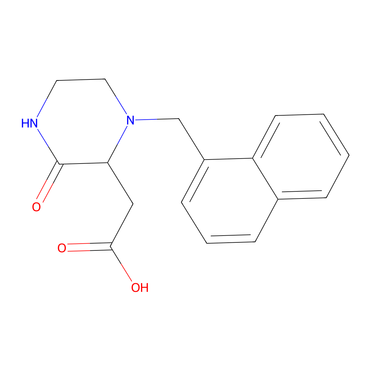 (1-Naphthalen-1-Ylmethyl-3-Oxo-Piperazin-2-Yl)-Acetic Acid molecular structure, CAS 1093946-38-3