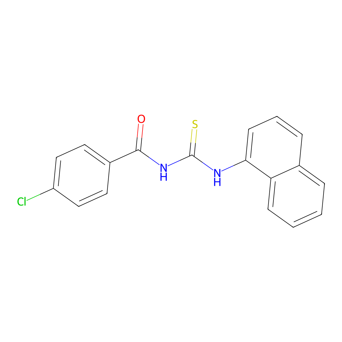 4-chloro-N-(naphthalen-1-ylcarbamothioyl)benzamide molecular structure, CAS 109395-17-7
