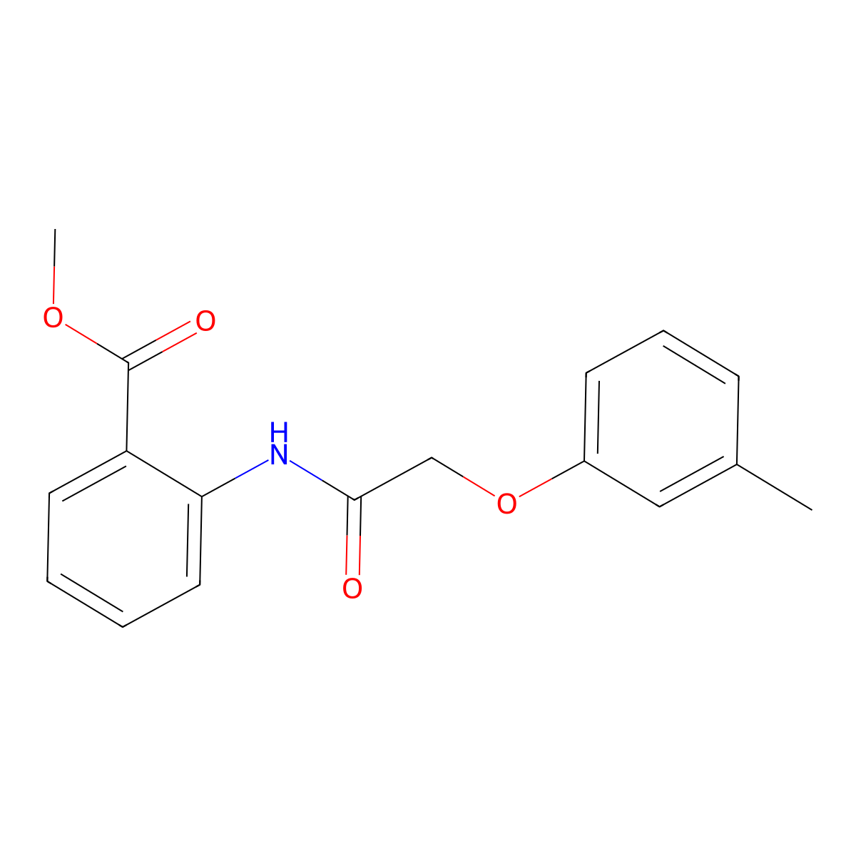 Methyl 2-{[(3-methylphenoxy)acetyl]amino}benzoate molecular structure, CAS 109395-46-2