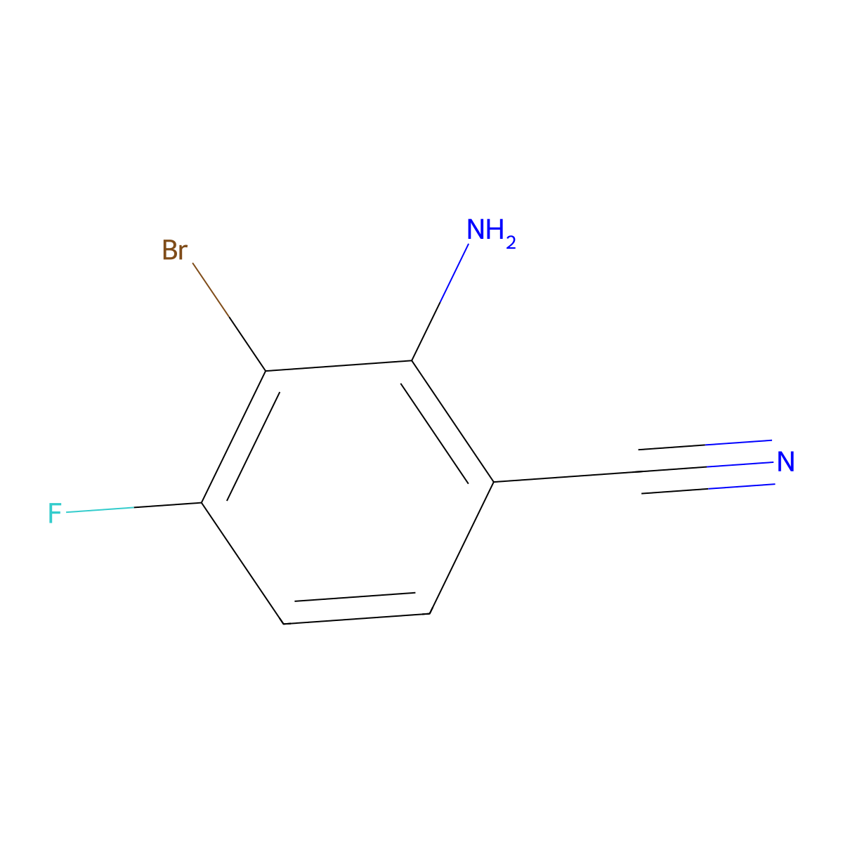 2-Amino-3-bromo-4-fluorobenzonitrile molecular structure, CAS 1093951-76-8