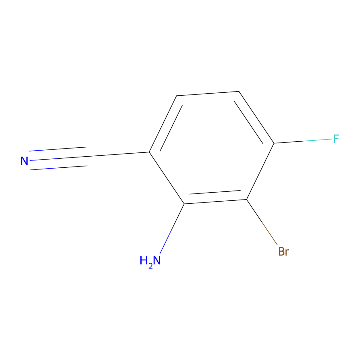 2-Amino-3-bromo-4-fluorobenzonitrile molecular structure, CAS 1093951-76-8